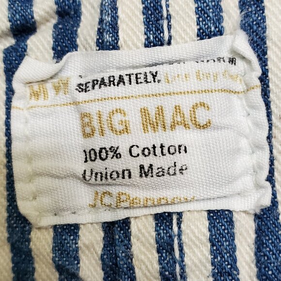 VINTAGE CARPENTERS CUTOFF BIB OVERALLS, 1960 BIG MAC BY JC PENNEY, UNION MADE - Picture 2 of 7